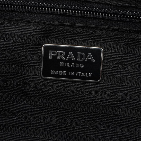 PRADA Tessuto Shoulder Bag in Black Nylon Acrylic Chain Link Authentic - Picture 5 of 6